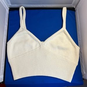 reformation organic cotton knit crop tank top white size S